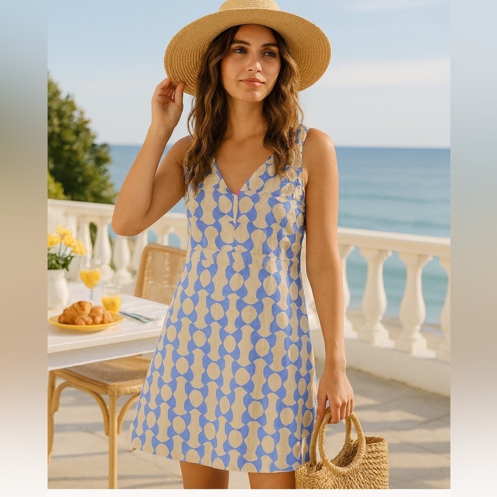 AVERSA Printed cotton sleeveless mini dress size 4